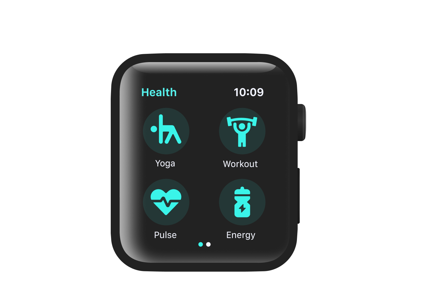apple watch with icons showing