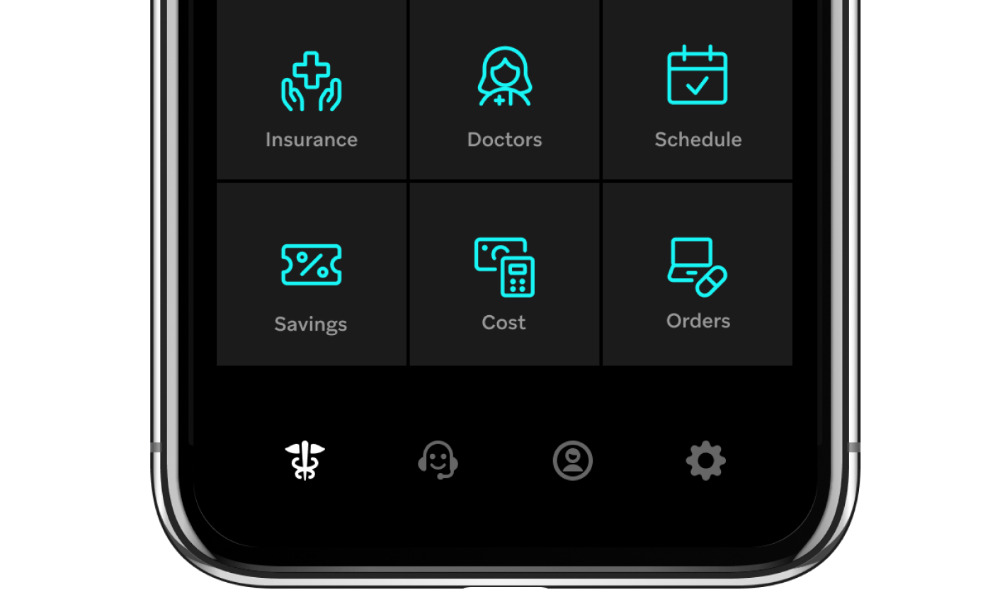 cropped iphone with icons showing